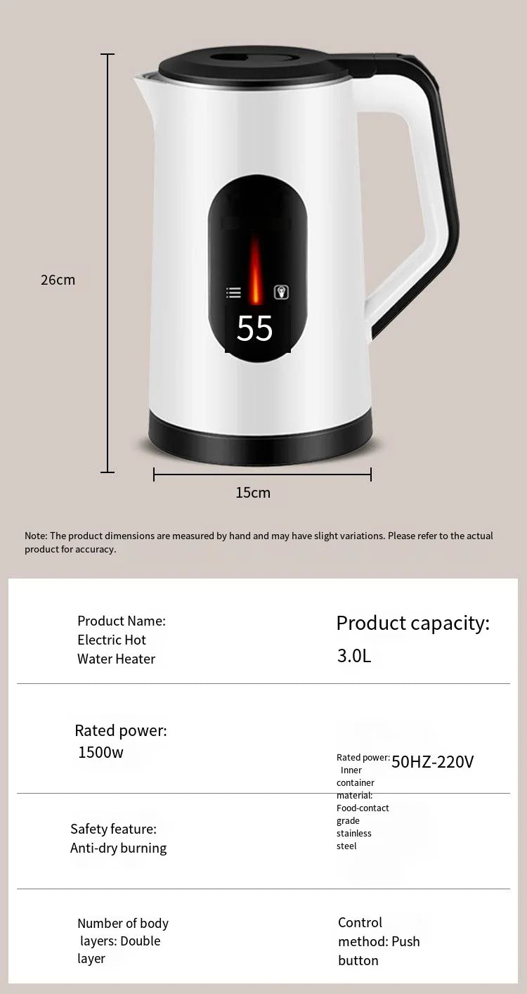 Best-Selling Custom Electronic Home Electric Kettle Factory Wholesale Automatic Power-Off Feature for Household Use