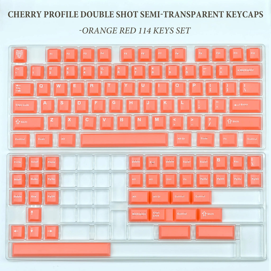 114 Keys Emerald Green Semi Transparent Keycaps Double Shot ABS Keycaps Cherry Profile for Gateron MX Switches Gamer Keyboard