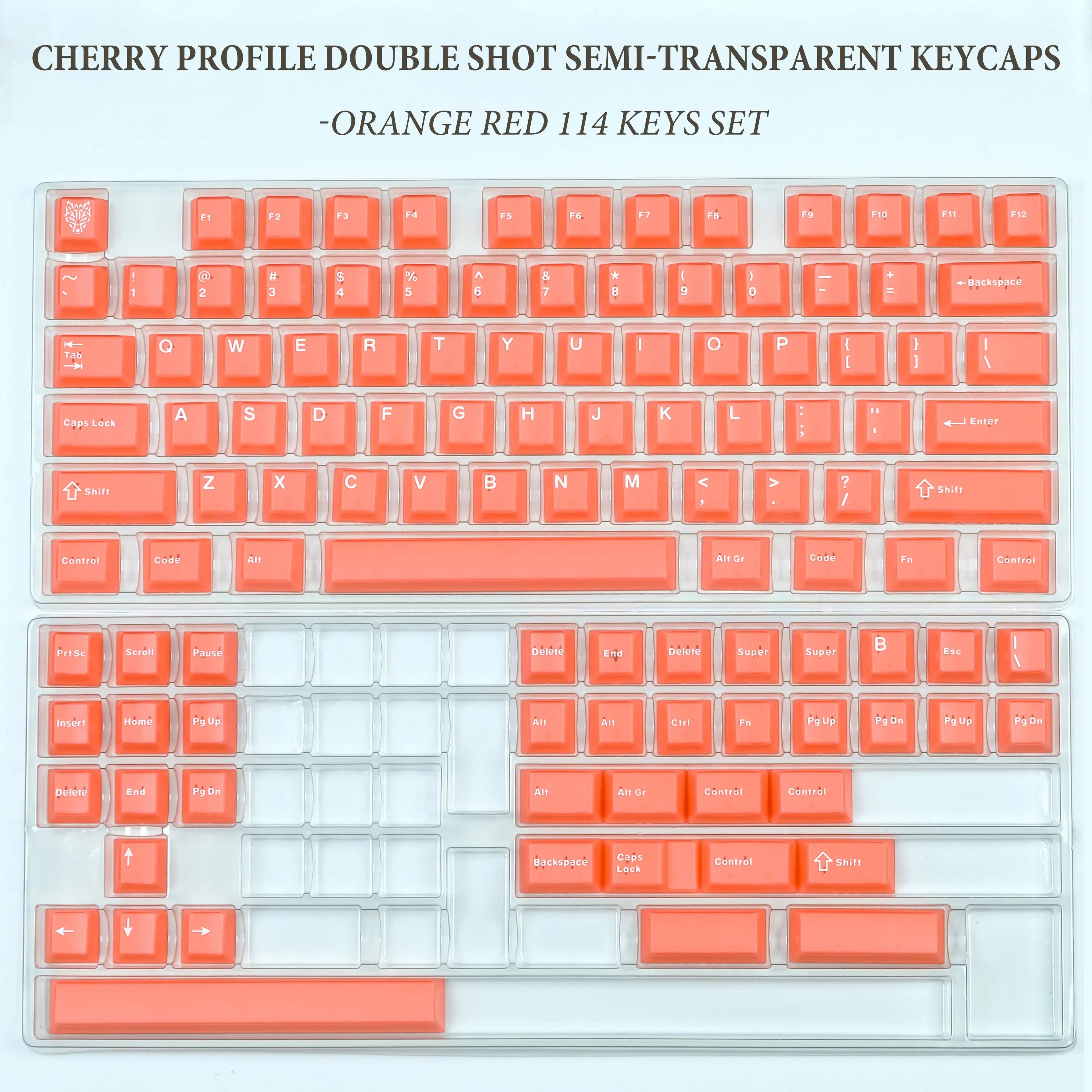 114 Keys Emerald Green Semi Transparent Keycaps Double Shot ABS Keycaps Cherry Profile for Gateron MX Switches Gamer Keyboard