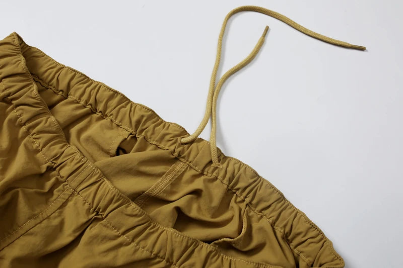 Quick Dry NBHD V-shape Shorts Zipper Pockets Shortpants Japan Men Women Thin Fabric Loose Drawstring Short Pants Breeches