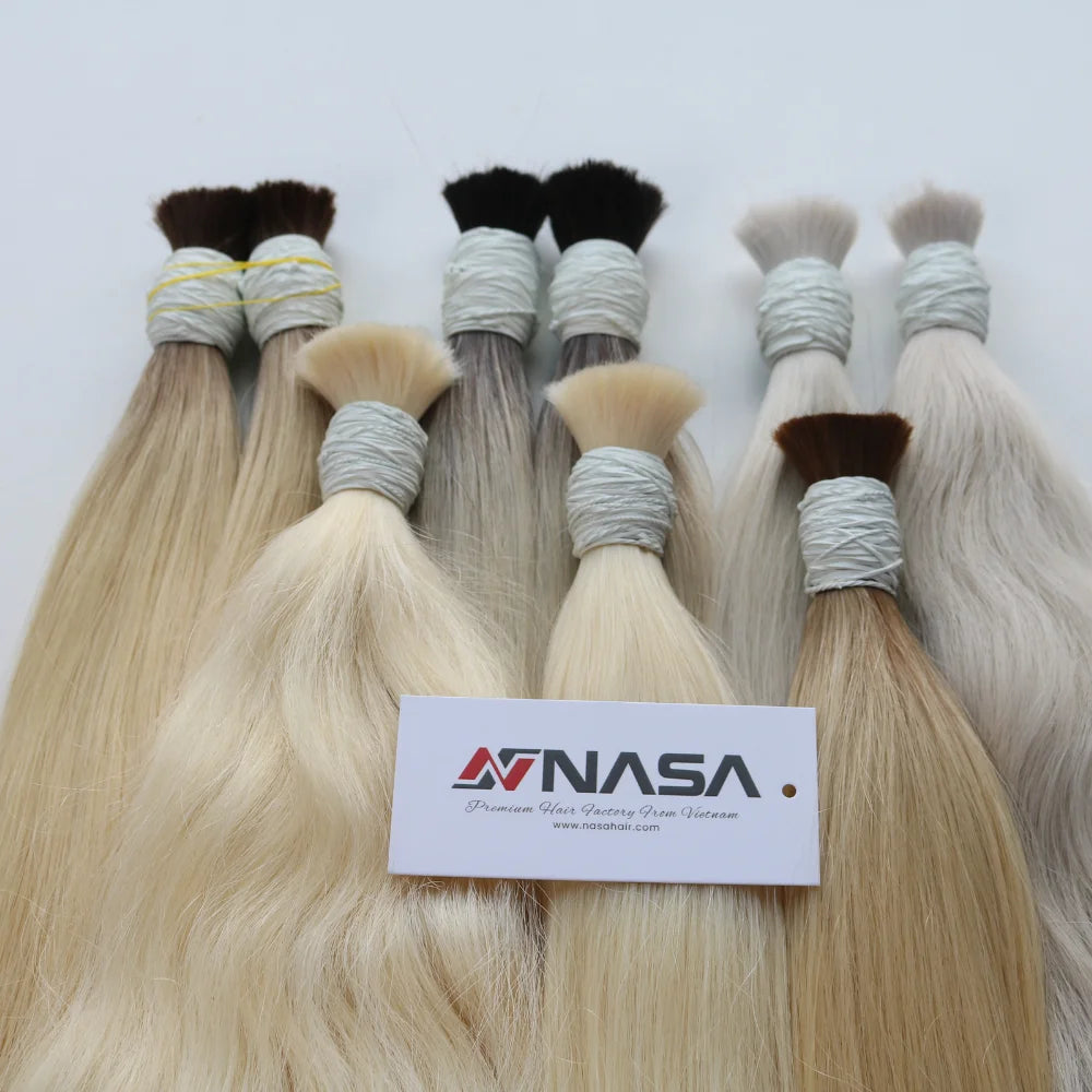 Premium 100g Vietnamese Virgin 100% Human Bulk Natural Straight Texture Super Double Drawn Machine Double Weft Express Shipping