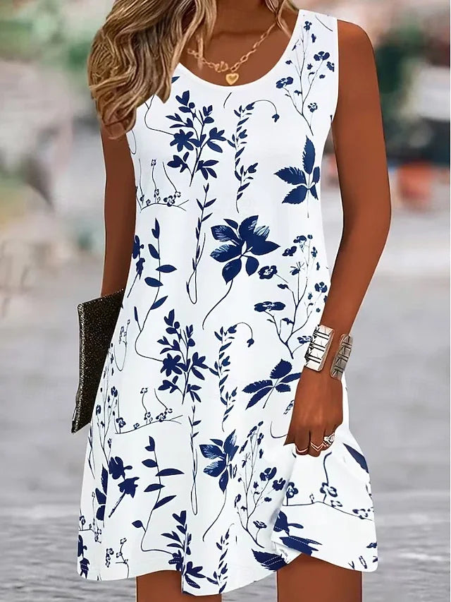 Women's Mini Dress A Line Dress Tank Dress Elegant Stylish Casual Daily Regular Fit Floral Graphic Sleeveless U Neck