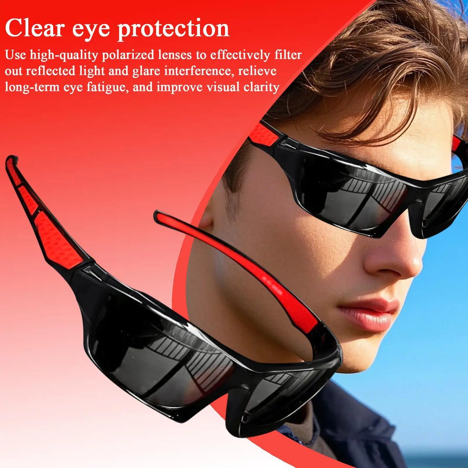 Men Comprehensive Protection Sun Glasses Cycling Glasses Sport Eyewear Bike Mountain Bicycle Hiking Camping Golf Sunglasses