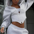 BKLD Women's Classic Hooded Long Sleeved Patchwork Irregular Sexy Zip Up Corset Short Jacket Street Style Leopard Coat Outerwear