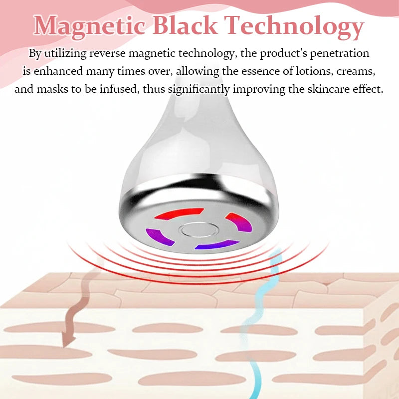 Electric Facial Massage Device Magnetic Color Light Import Instrument Skin Rejuvenation Face Eyes Lifting Tighten Beauty Device