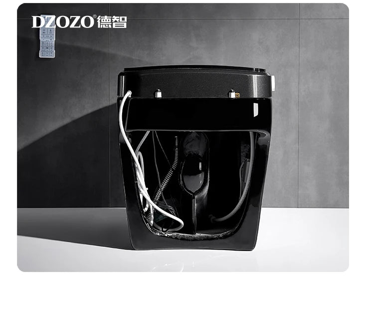 110V Modern Home Hotel Sanitary Ware Electric Closestool Smart Toilet Bowl Bidet Automatic Black Bathroom Toilet
