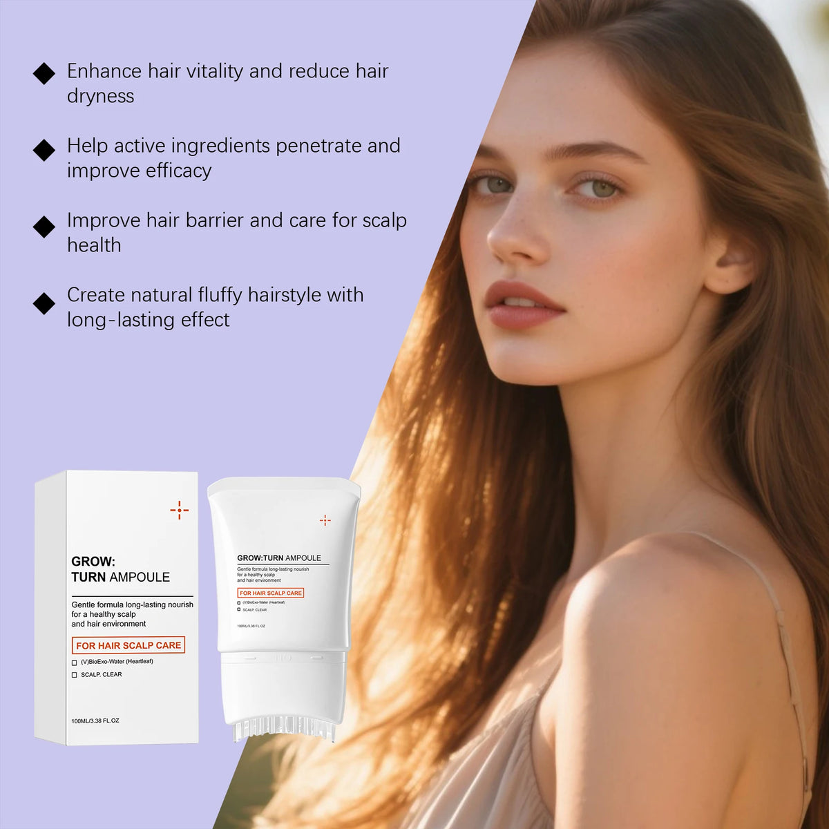 Volumizing Hair Serum Nourishing Scalp Follicles Anti Hairs Loss Treatment Anti-Frizz Smoothing Soften Hair Regrowth Roller Ball