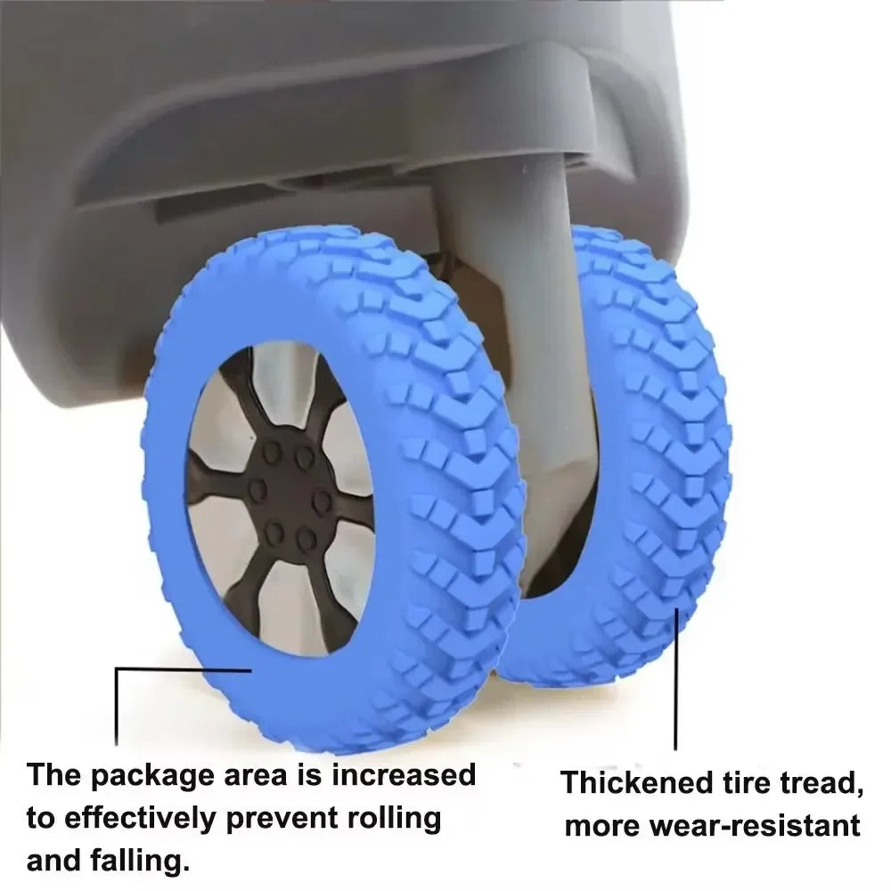 8 Pcs Silicone Luggage Wheel Protector Shoes Suitcase Casters Anti Abrasion Noise Min Travel Rolling Luggage Accessory Parts
