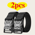 Two Pieces of Men's Outdoor Sports Training Belt, Fashionable and Versatile Trend Belt, Quick Release Symmetrical Buckle Belt