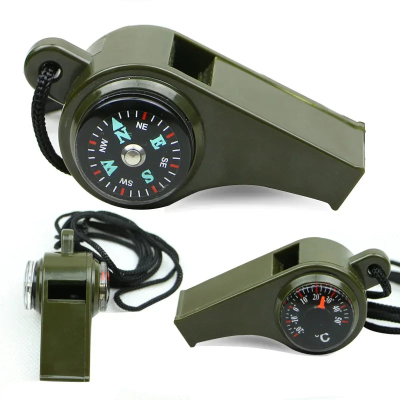 3in1 Whistle with Compass Thermometer for Collection, Small Gift, Sports Competition, Motion Training Outdoor Activity Equipment