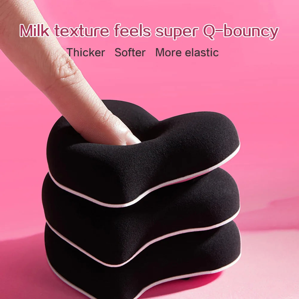 ROCK SWEET Cotton Candy Heart-shaped Pink Soft Makeup Soft Wet And Dry Dual-use Liquid Foundation Powder Puff