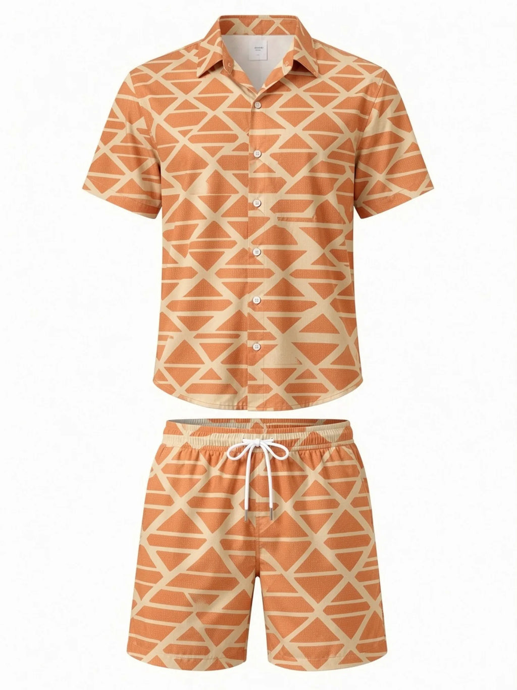 Mens Floral Short Sleeve Shirt and Drawstring Shorts Set Beach Vacation Relaxed Summer Two Piece Weekend Beach Outfit Travelwear