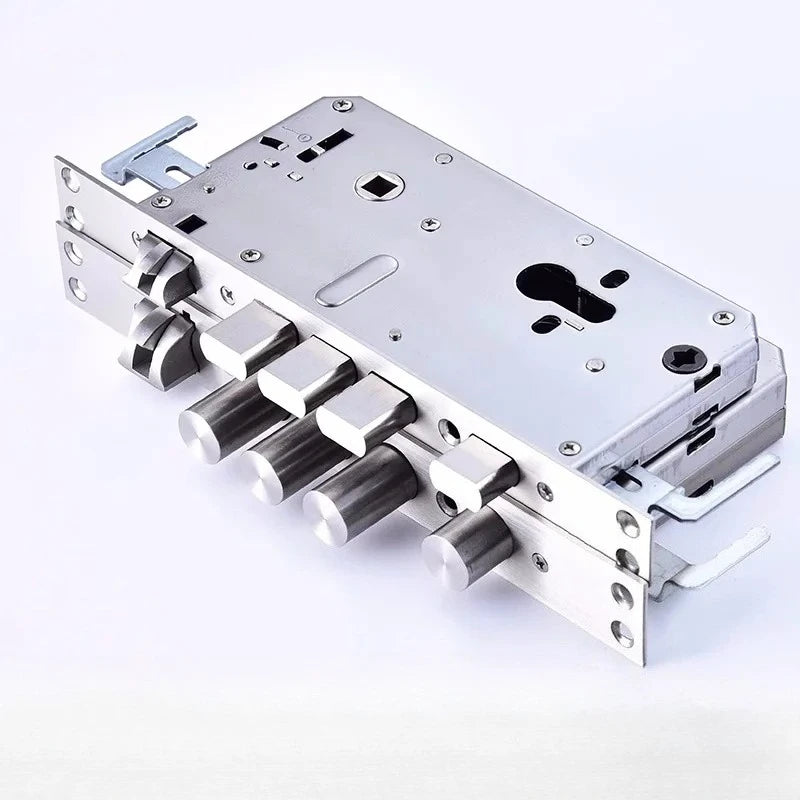6068 304 Stainless Steel Security Door Lock Body With Hook Internal Gear Structure Anti Stuck for Smart Fingerprint Lock