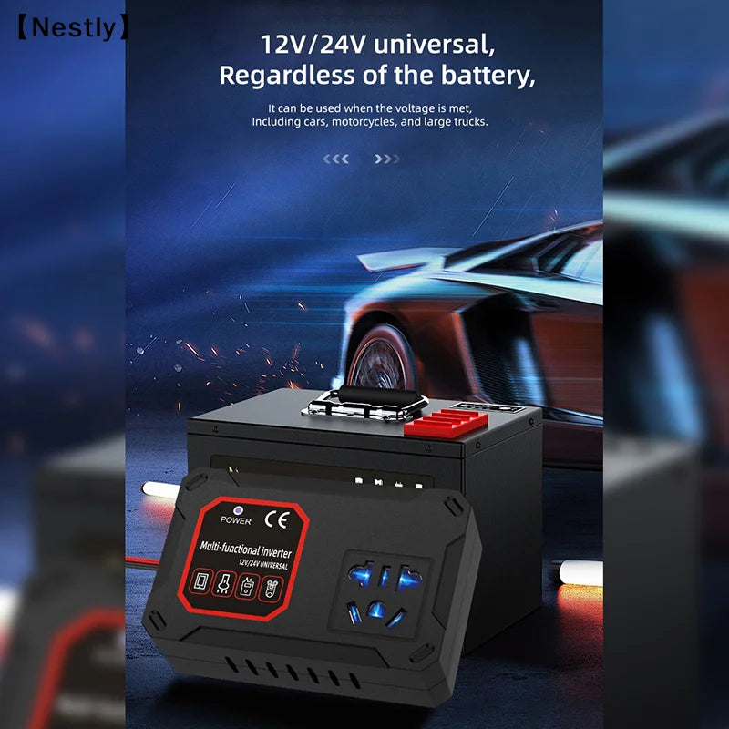 Car Power Inverter 200W 12V/24V To 220V Converter Charger Adapter Universal Socket Portable Vehicle-mounted Auto Inverters〔Nest〕