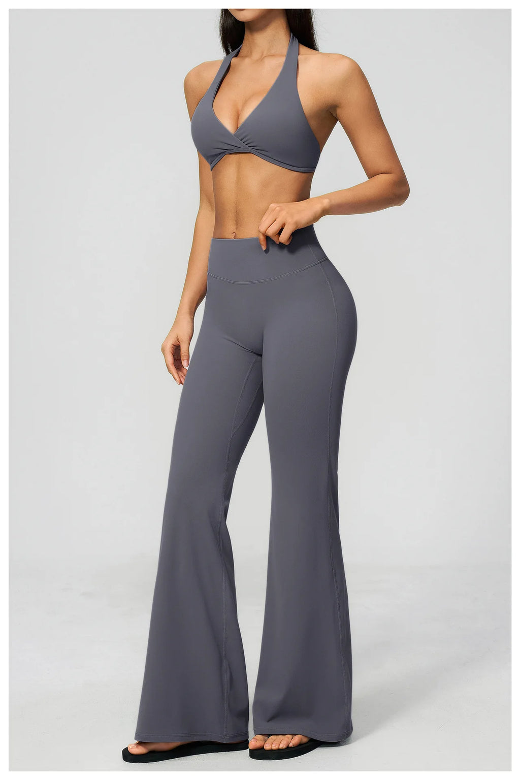 Women Tracksuits 2PCS Yoga Suit Gym Outfits Workout Clothing Deep V Workout Bra High Waist Butt Lift Pants Outdoors Sports Set