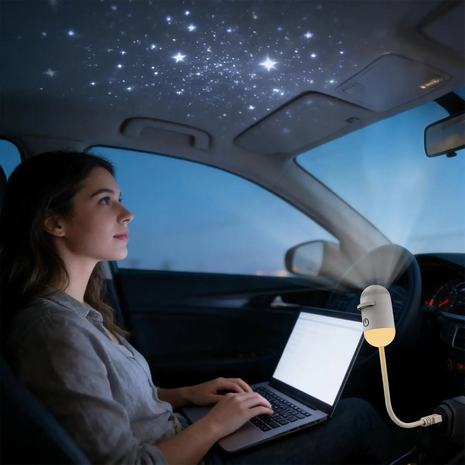 USB Car Atmosphere Projector Light Car Interior Ambient Light LED Starry Star Light Party Decor Romantic Saturn Galaxy Light
