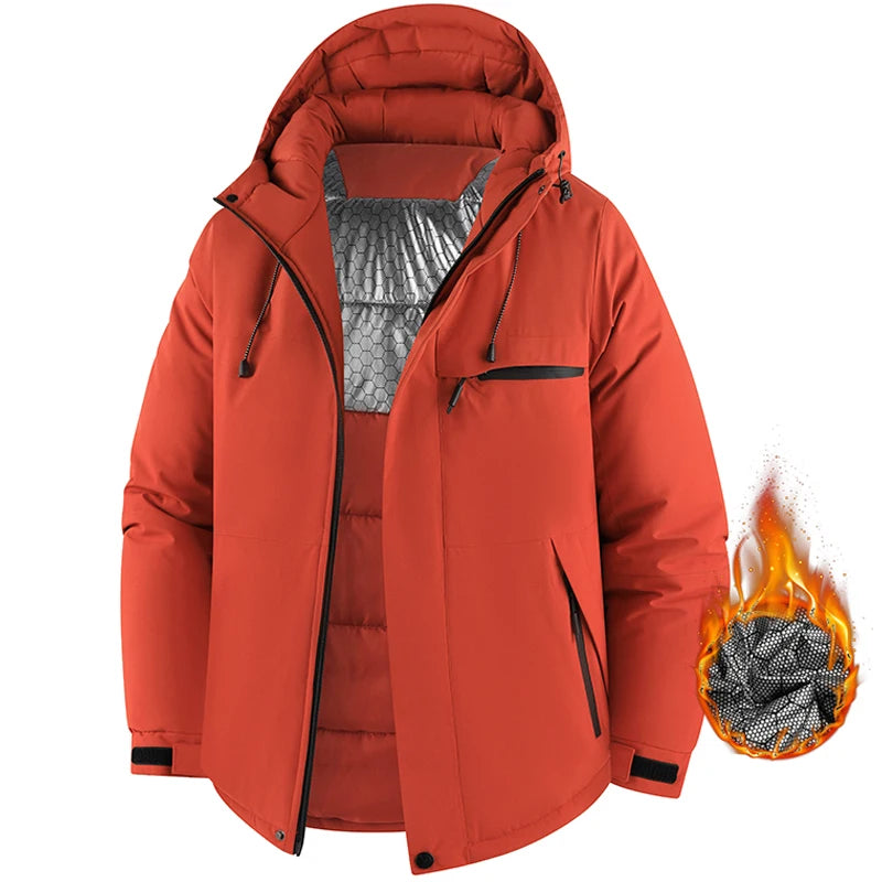 Men's Jacket Stand Collar Stamp Mens Parka Winter New Down Jacket Fleece Warm Jackets Men Business Leisure Coat Baseball Coats