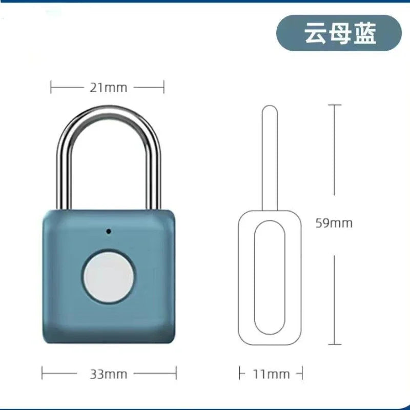 Intelligent Fingerprint Unlock Luggage Cabinet Lock Electronic Lock Head Dormitory Padlock High Security Travel Lock125