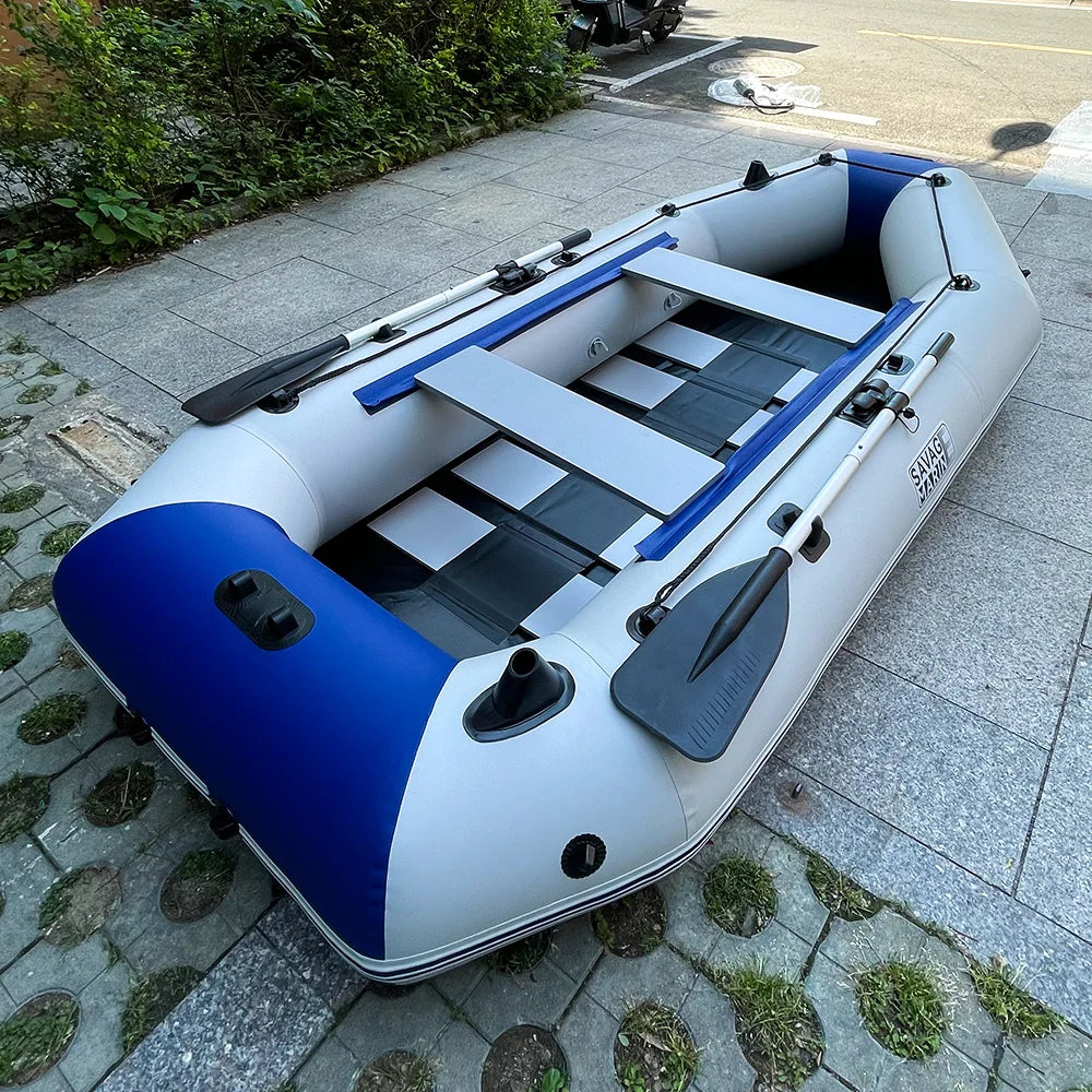 Inflatable PVC Boat Rowing Kayak, 3.3m, 5 Person, Fishing Canoe Dinghy with Accessories for Outdoor Water Sports