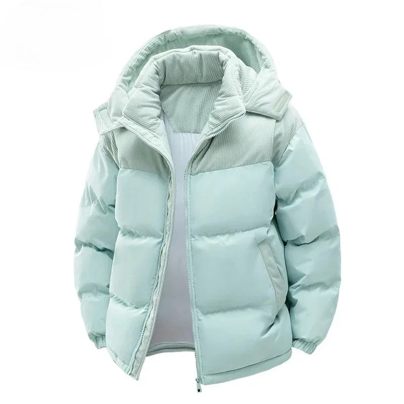 Winter Men Waterproof Windproof Casual Jacket Mens Puffer Hooded Fashion Jacket Man Outdoor Loose Thick Jacket Windbreaker Parka