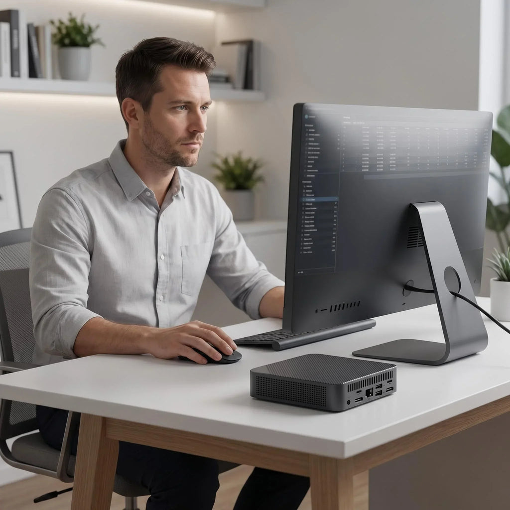 New i9-8950HK Portable Mini Desktop 16GB RAM M.2 NVMe SSD Triple 4K Monitor WiFi6 Bluetooth 5.2 Silent Cooling Home Pro Office