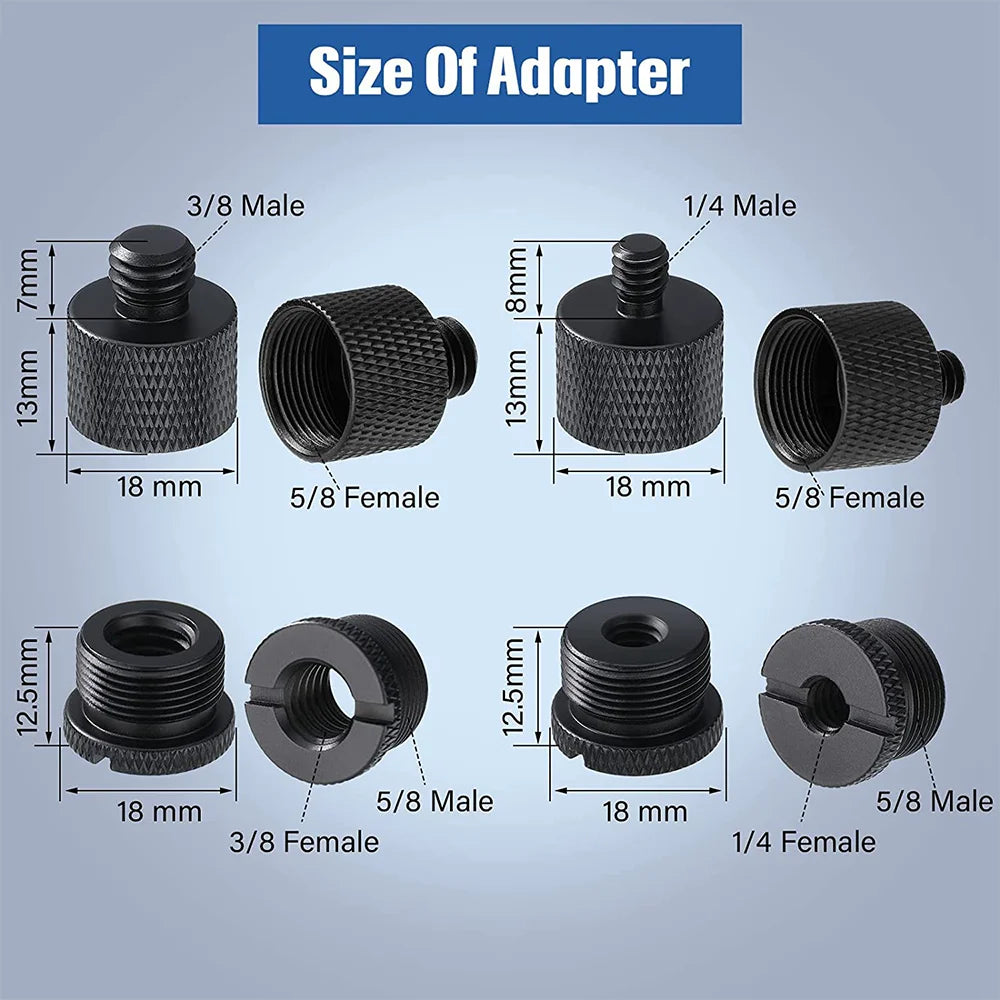 8Pcs Mic Stand Thread Adapter Set,5/8 Female To 3/8 Male and 3/8 Female To 5/8 Male Screw Adapter Thread