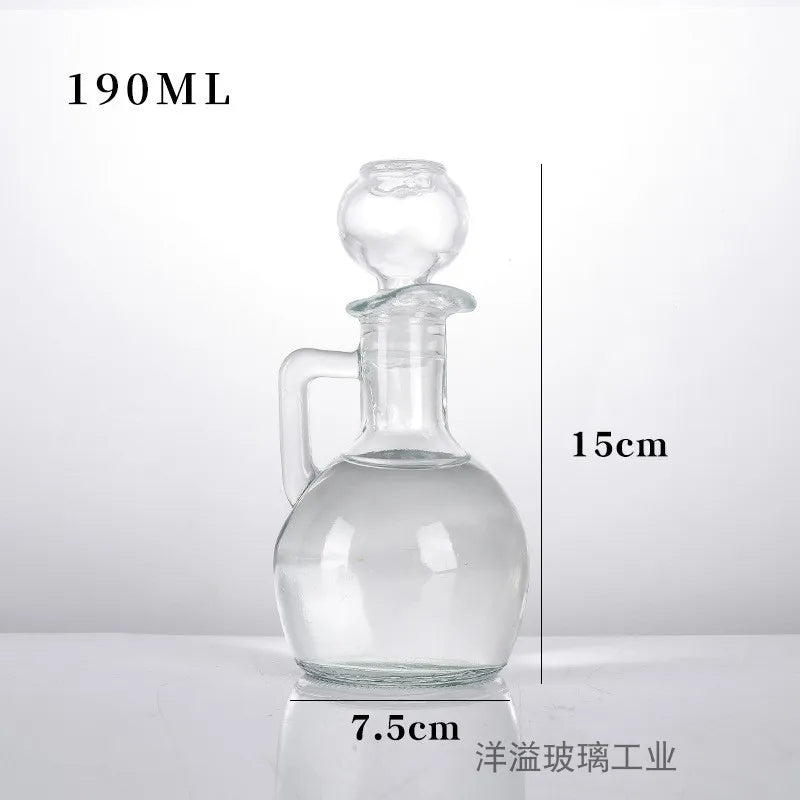 European-style 350ml Glass Oil Jug with Handle Oil Bottle Seasoning Bottle Household Olive Oil Bottle Kitchen Seasoning Tools