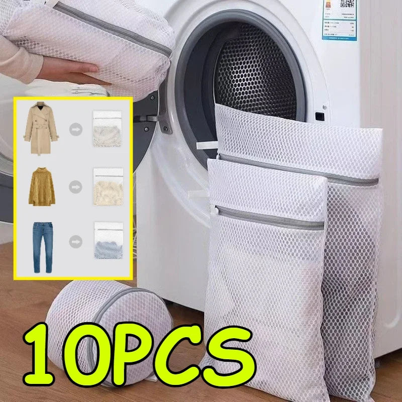 1/2/4/5/10Pcs Mesh Laundry Bags Durable Honeycomb Mesh Laundry Organizer Bags Reusable Washing Machines Bag