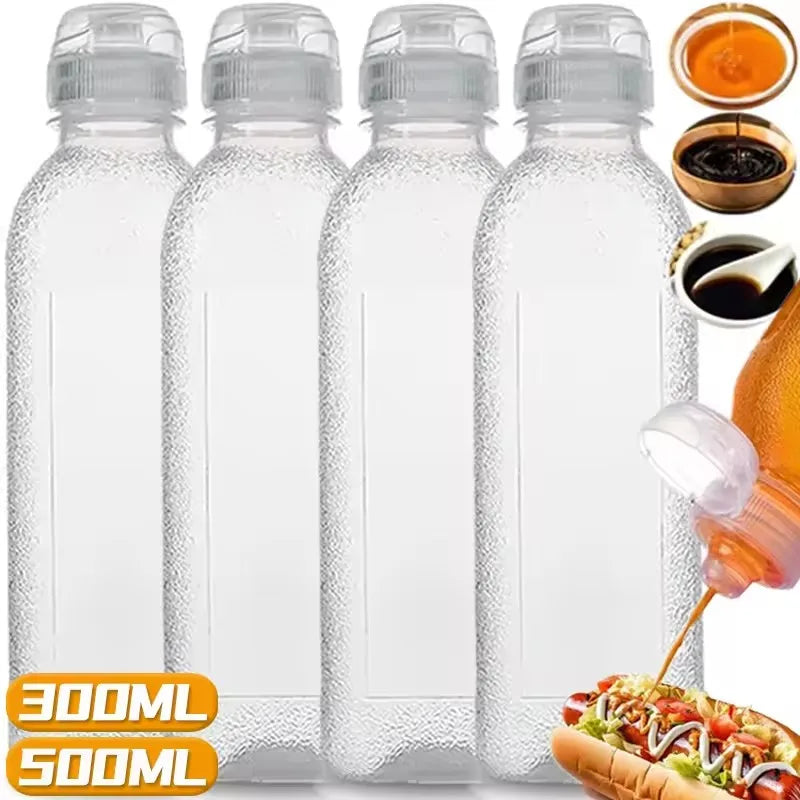 2/4PCS Portable Seasoning Squeeze Bottles Kitchen Ketchup Salad Sauce Olive Oil Dispenser Container Picnic BBQ Cooking Gadgets