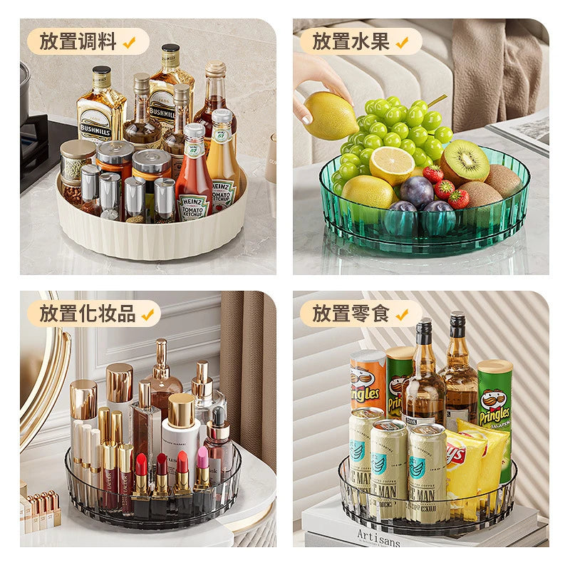 Rotating Kitchen Storage Rack Multi-Functional Desktop Organizer for Cosmetics And Seasonings Entrance Home Organization Box