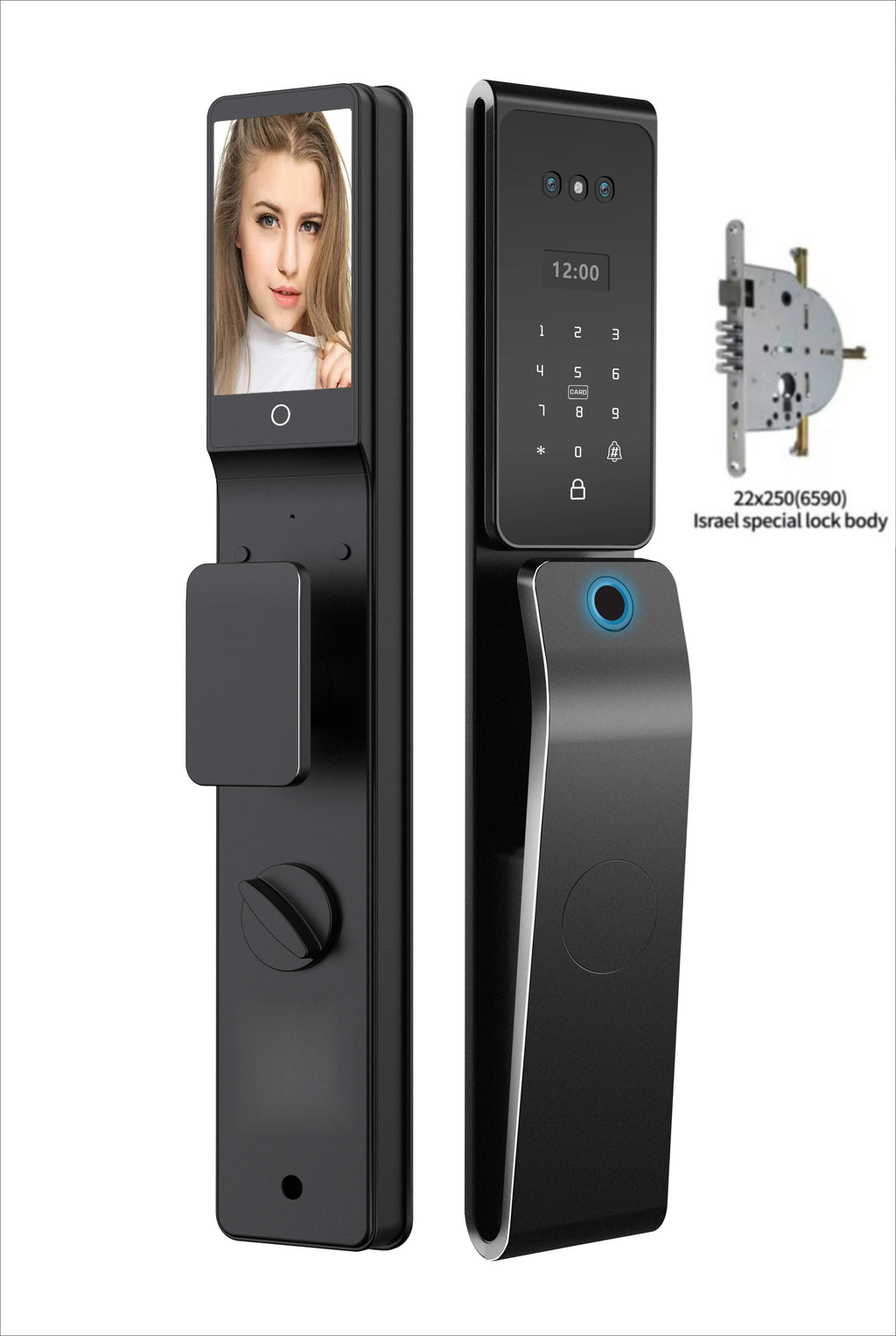 2026 New Tuya 3D Face Palm Recognition Smart Lock Durable Electronic Lock Waterproof Digital Lock Suitable for Europe, Israel