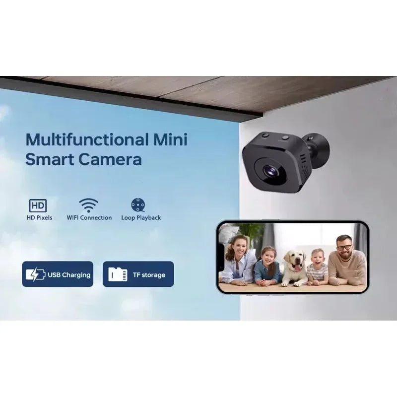 Wireless Mini Security Camera 4K HD 2 Way WiFi Indoor Outdoor Audio Surveillance with Motion Detection Night Vision Camera