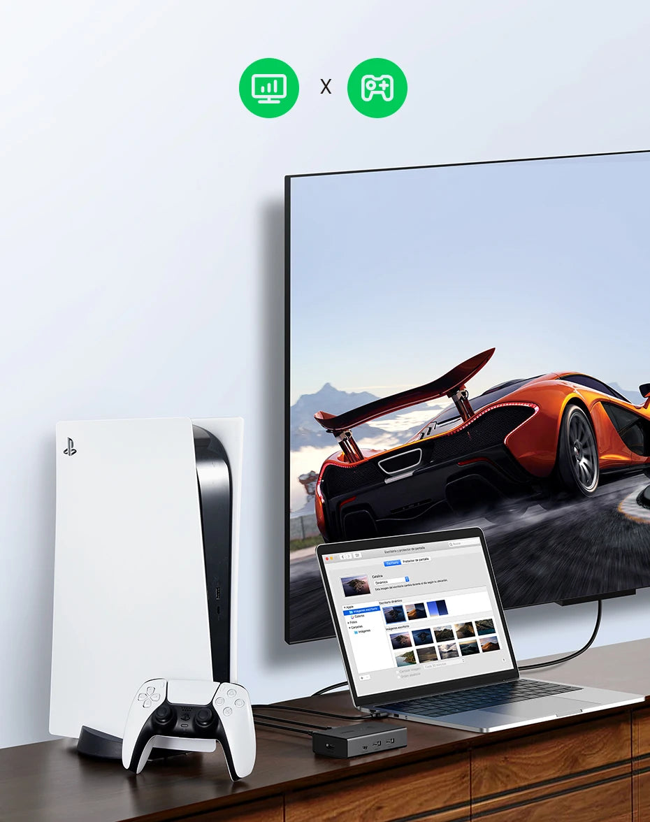 UGREEN HDMI-compatible KVM Switch 4K@60Hz USB 2.0 Switcher  for Printer Monitor Mouse 2 PCs Sharing 1 Device with HDMI Cables