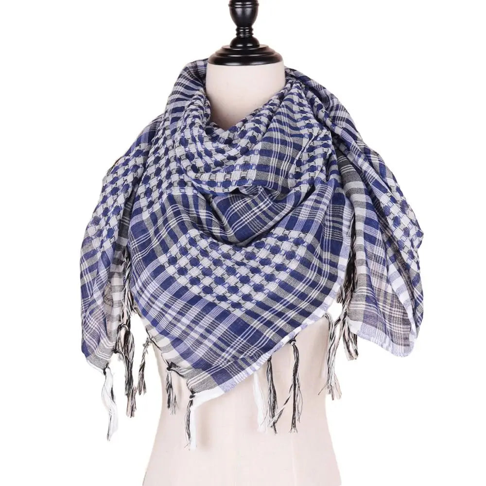 New Large Arab Shemagh Headscarf with Tassel Costume Head Neck Scarf Bandana Keffiyeh for Men Women