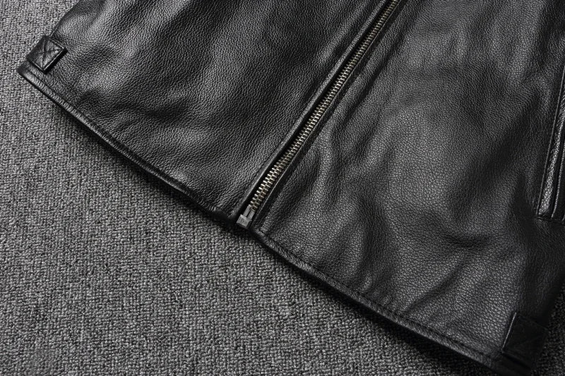 2025 New Leather Jacket Top Layer 100% Cowhide Leather Clothes Men's Stand Collar Motorcycle Clothes  Autumn Winter Plus Size
