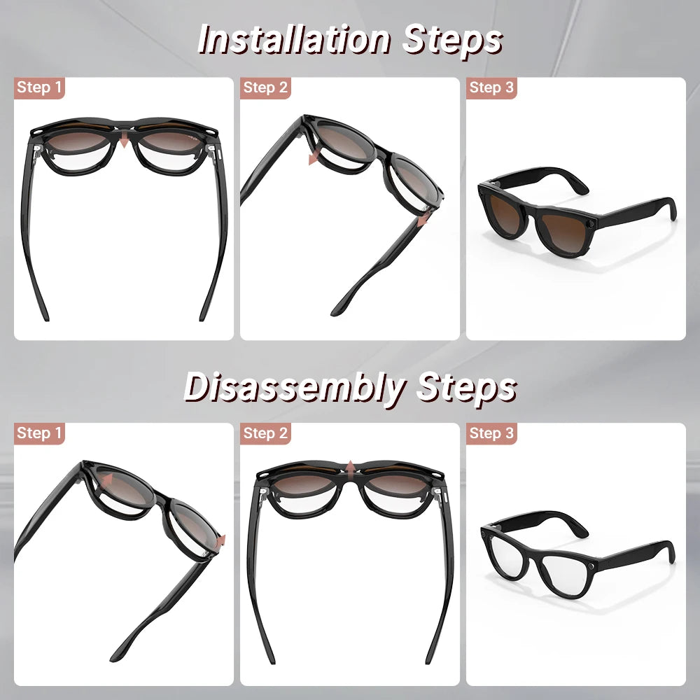 HiBLOKS For Ray-Ban Meta Skyler RW4010/RW4014 (Gen 2) Smart Glasses Clip UV Protection Sunglasses Lenses AI Glasses Accessories