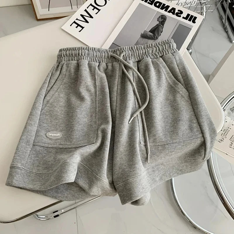 2026 Women's Comfortable Loose Wide-legged Drawstring A Pants Slim Waist Slim Fit Casual Home Versatile Sports Shorts