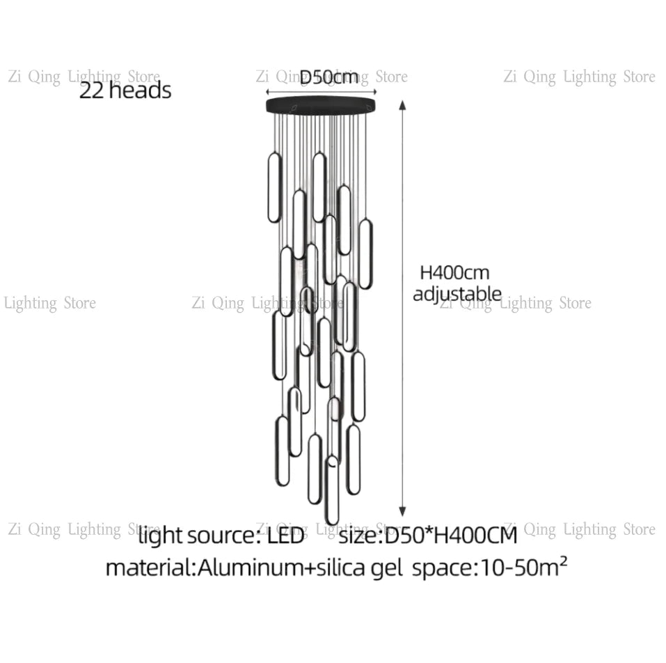 Modern LED Pendant Light Minimalist Chandelier Nordic Hanging for Living Room Restaurant Villa Loft Ceiling Staircase