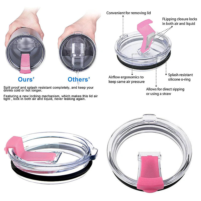 1Pc Spill Resistant Lid For 20 And 30 Oz Yeti Fits Tumbler More Replacement Spill-Proof Cup Lids Drop Shopping