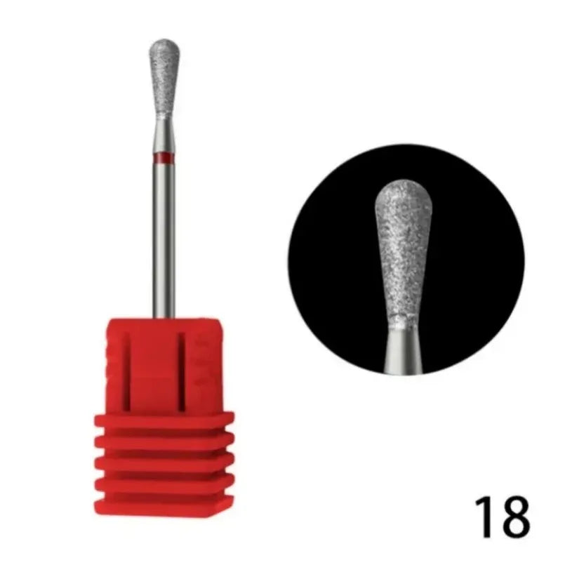 Flame Cone Cuticle Clean Nail Drill Bit 3/32'', Professional Safety Carbide Diamond Nail Bit Nail Cleaner for Cuticle Dead Skin