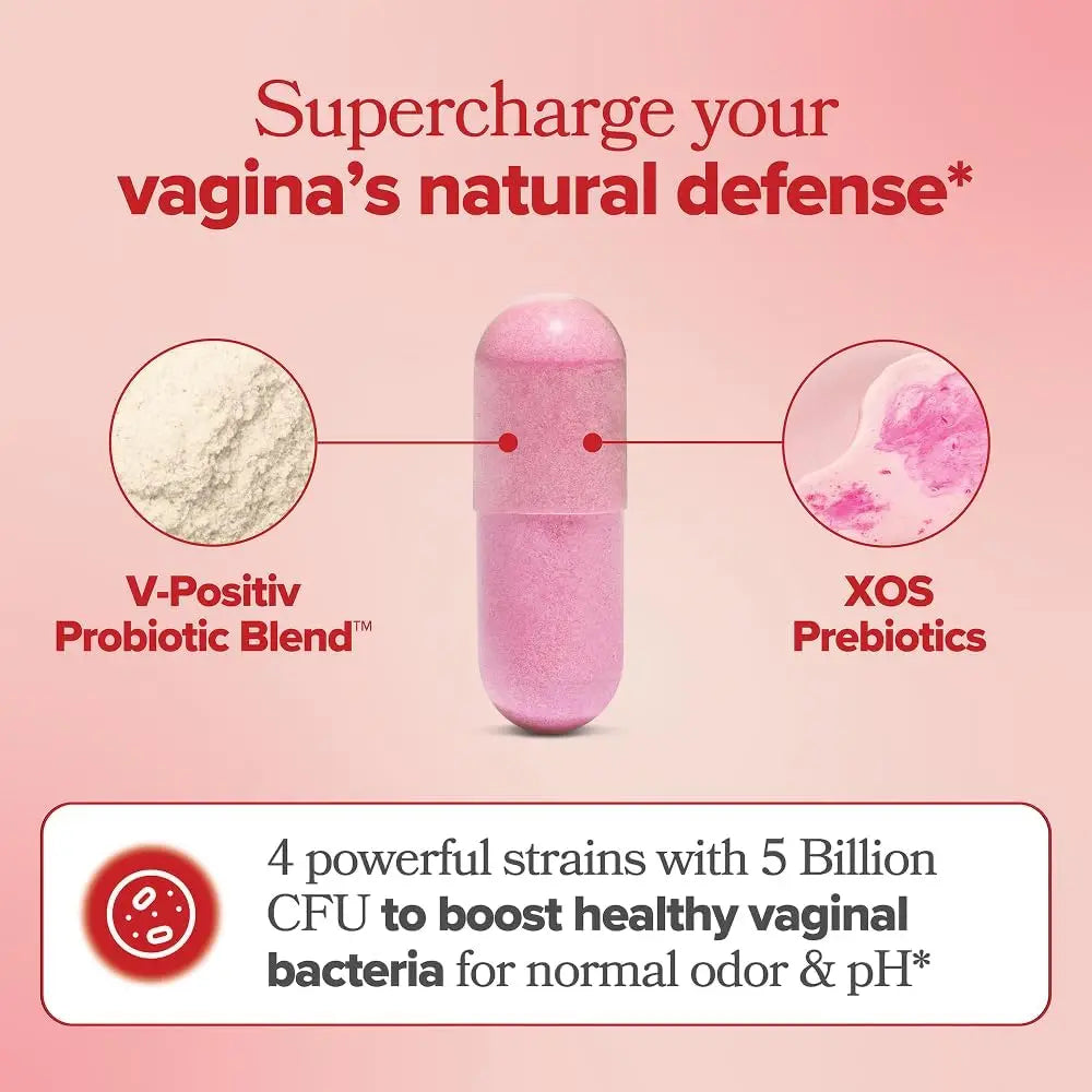 O Positiv Vaginal Probiotics for Women pH Balance, Vaginal Odor & Flora - Vaginal Healthy Supplement - 60 Vegan Capsules