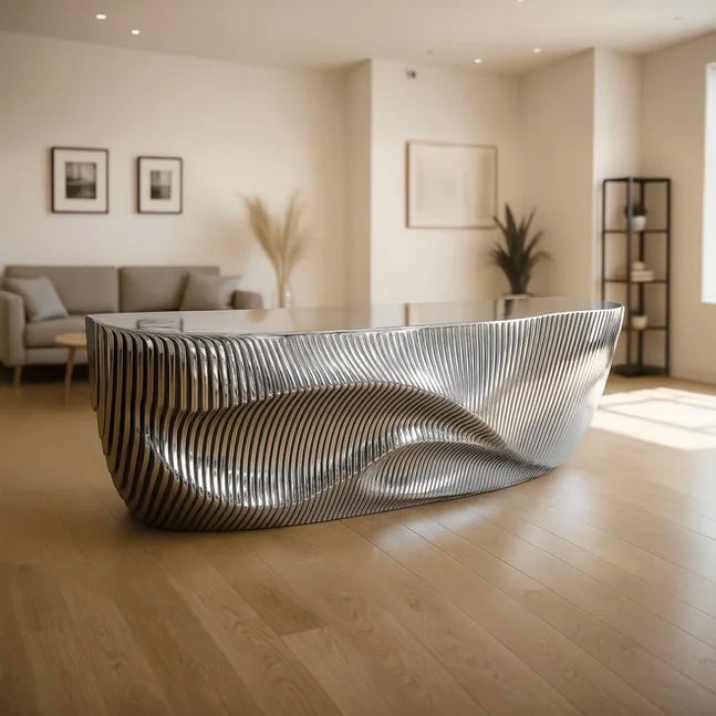 *Customized Reception Desk Modern Furniture Solid Wooden  Table Parametric Furniture  Parametric Furniture