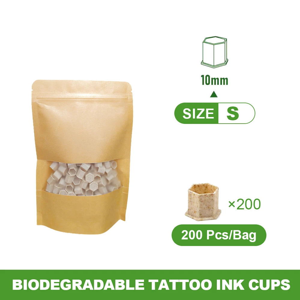 KVM Biodegradable Tattoo Ink Cups S/M/L/XL ECO-Friendly Disposable Tattoo Ink Caps 10mm-27mm Tattoo supplies For tattoo artists