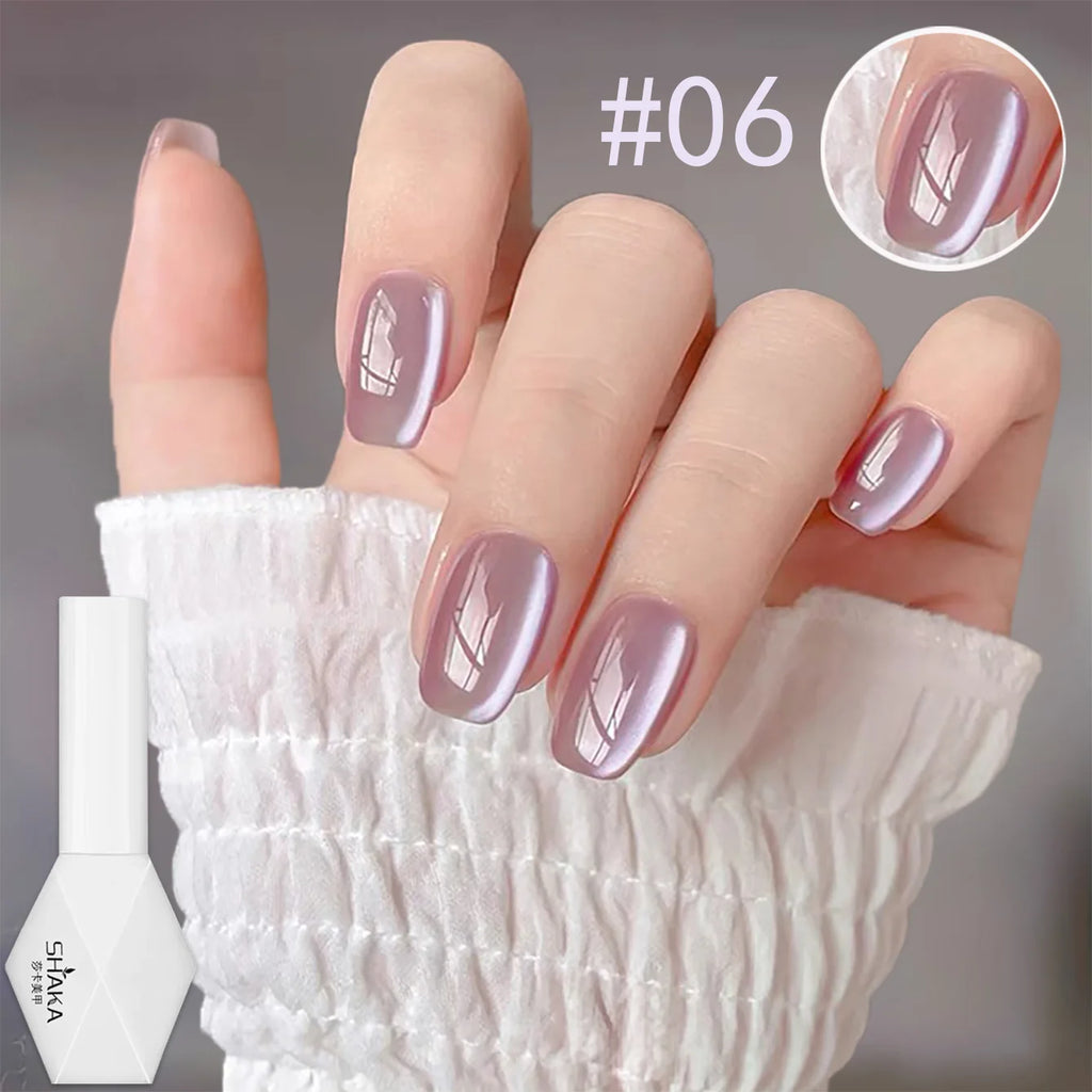 1-12pcs WS Summer Nails White Pink Blue Black Glass Bead Magnetic Gel Nail Polish Semi Permanent UV Soak Off Nail Art Decoration
