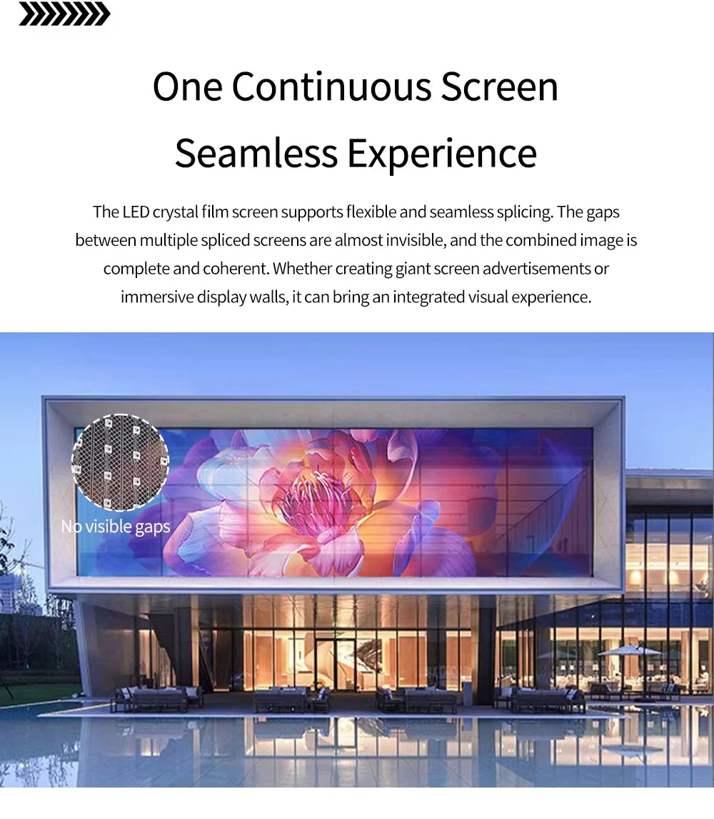 New P6 P8 P10 Adhesive Slim Flexible Transparent Film LED Screen for Glass Windows Self-adhesive Display Transparent Screen