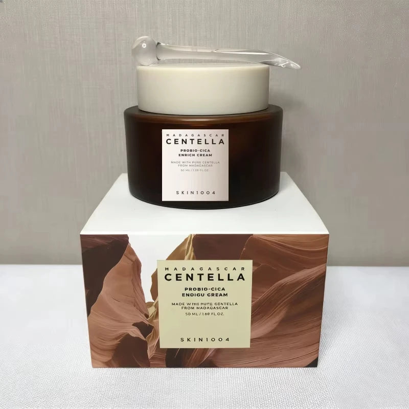 SKIN1004 Madagascar Centella Probio Cica Sun Ampoule SPF50 50ml and Enrich Cream 50ml Fermented Centella Sensitive Skin Care