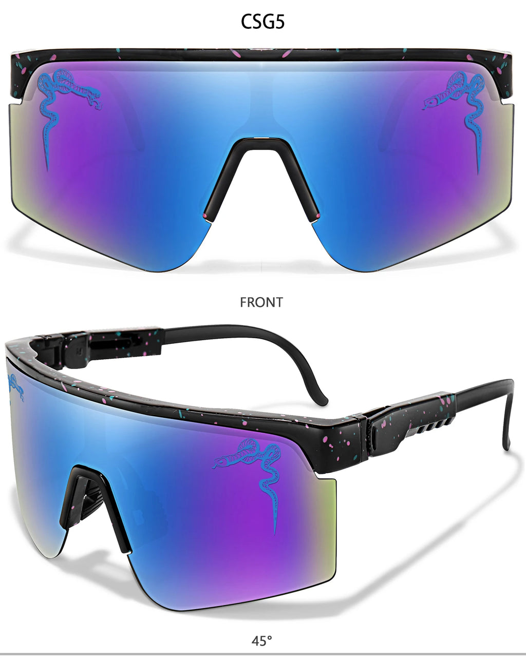 Men's Fashion Large Frame Cycling Sunglasses Fashionable Goggles with Random Dot Decoration for Outdoor Sports Hiking Fishing