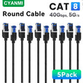 CYANMI Cat 8 Ethernet Cable 2000MHz 40Gbps High-Speed Nylon Braided RJ45 Network LAN Patch Cord for Indoor And Outdoor Use