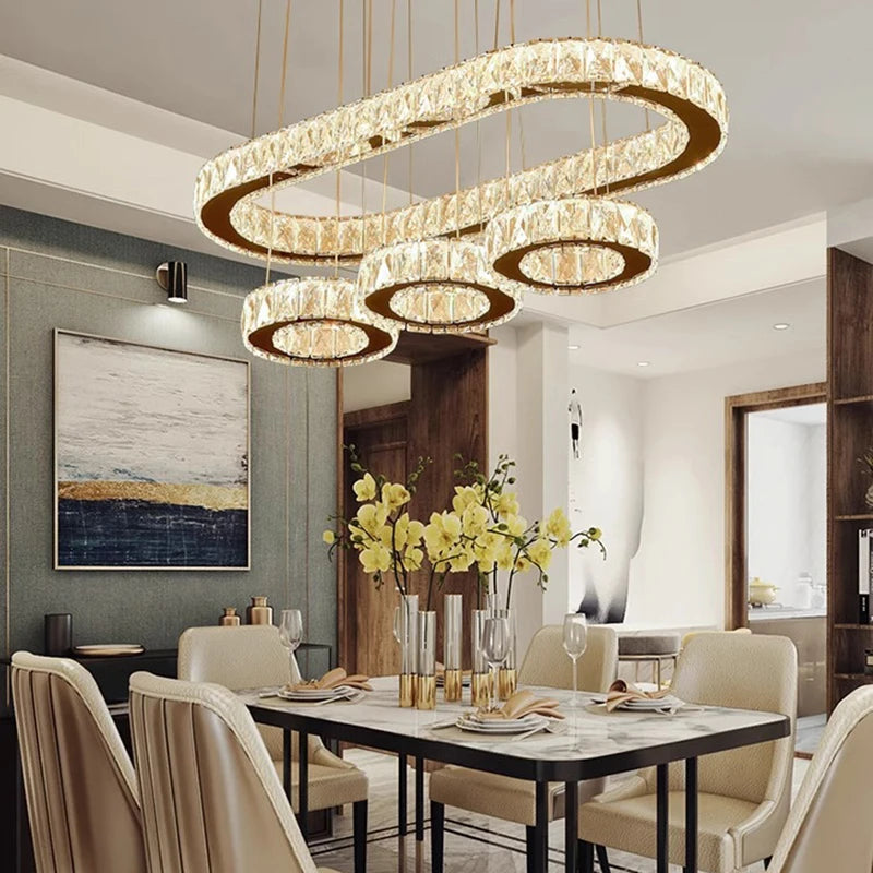 Home Decorationpendant Lights, Luxury Crystal Living Room Chandelier, Dining Room Pendant Lamp, Ceiling Light, Indoor Lighting