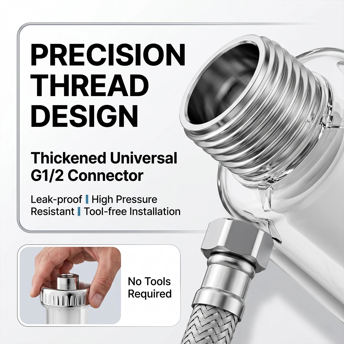 Water Heater Pre Filter Shower Head Filter Transparent Window 20mm Universal Connector Hard Water Purifier Accessory